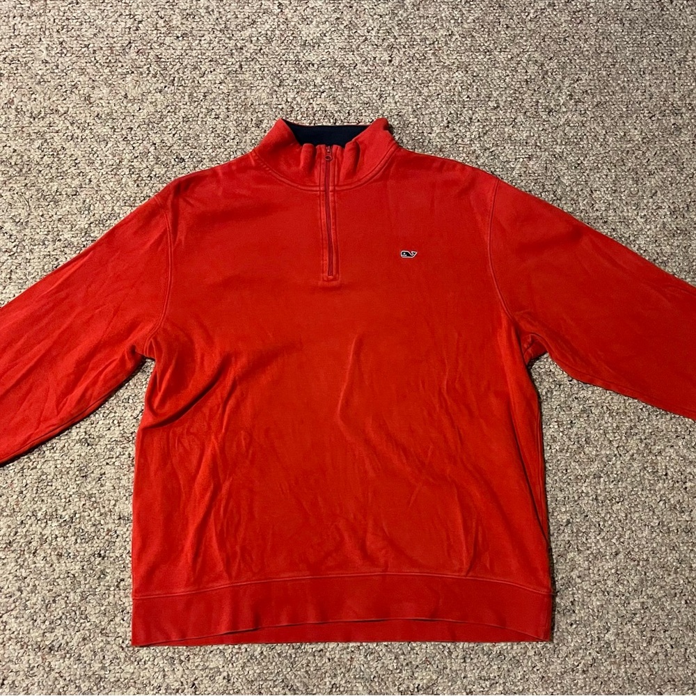 Vineyard Vines - Quarter Zip. 
Size - Large. 
Color - Red.